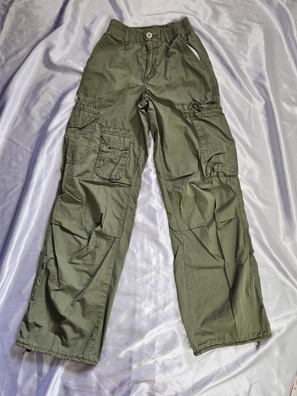 Y2K Olive Cargo Utility Pants - Picture 2 of 8